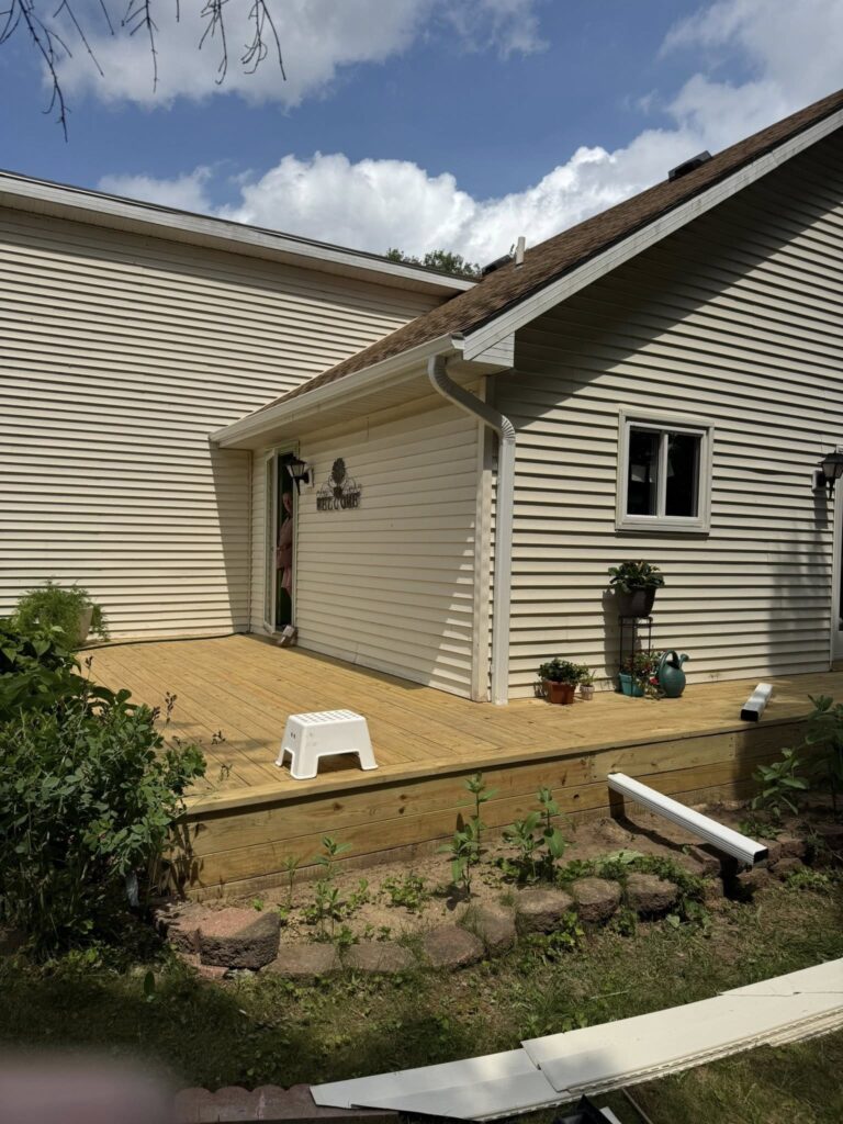 New Seamless Aluminum Gutters Installed On Site